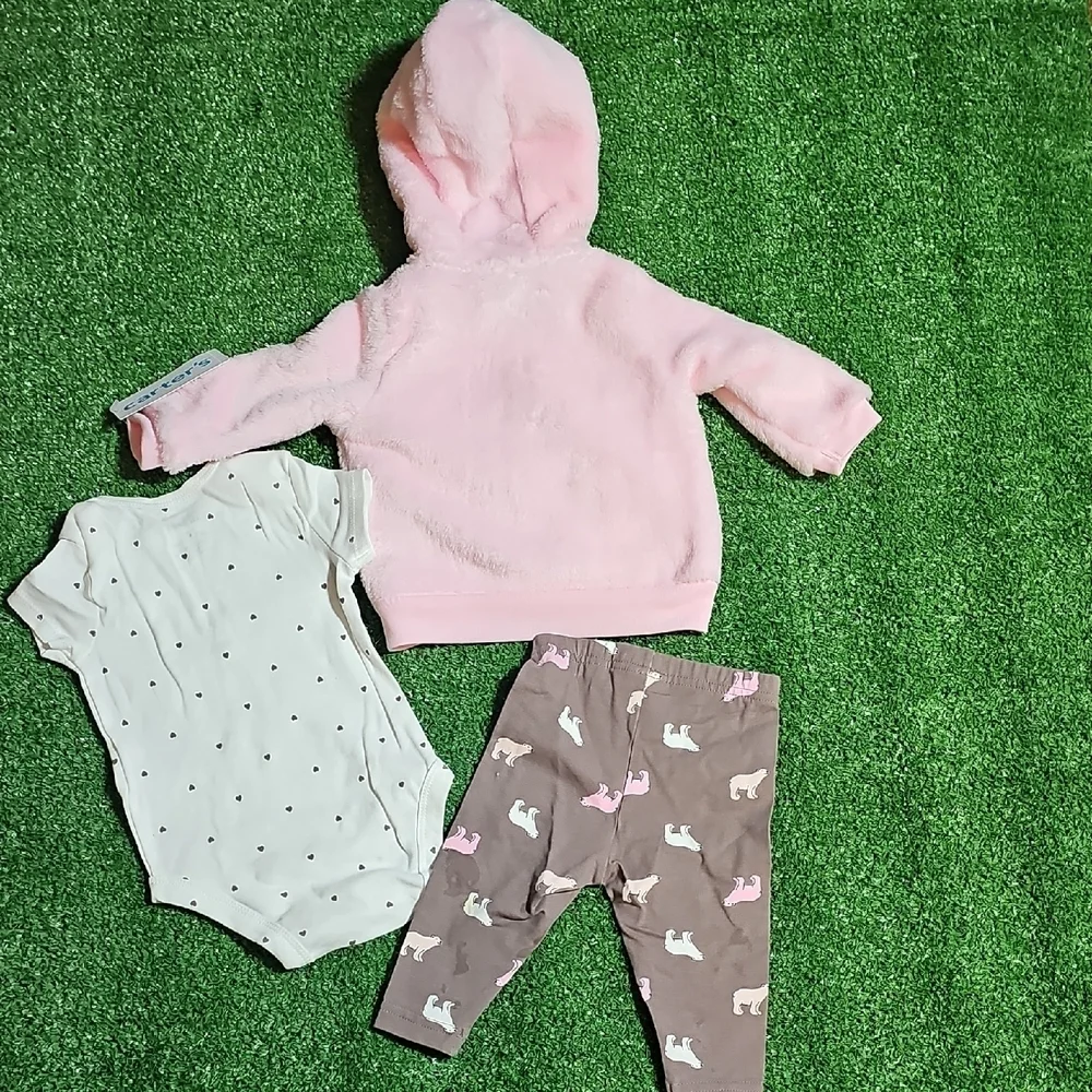 Carter's Pink Fleece Hoodie - Picture 9 of 11